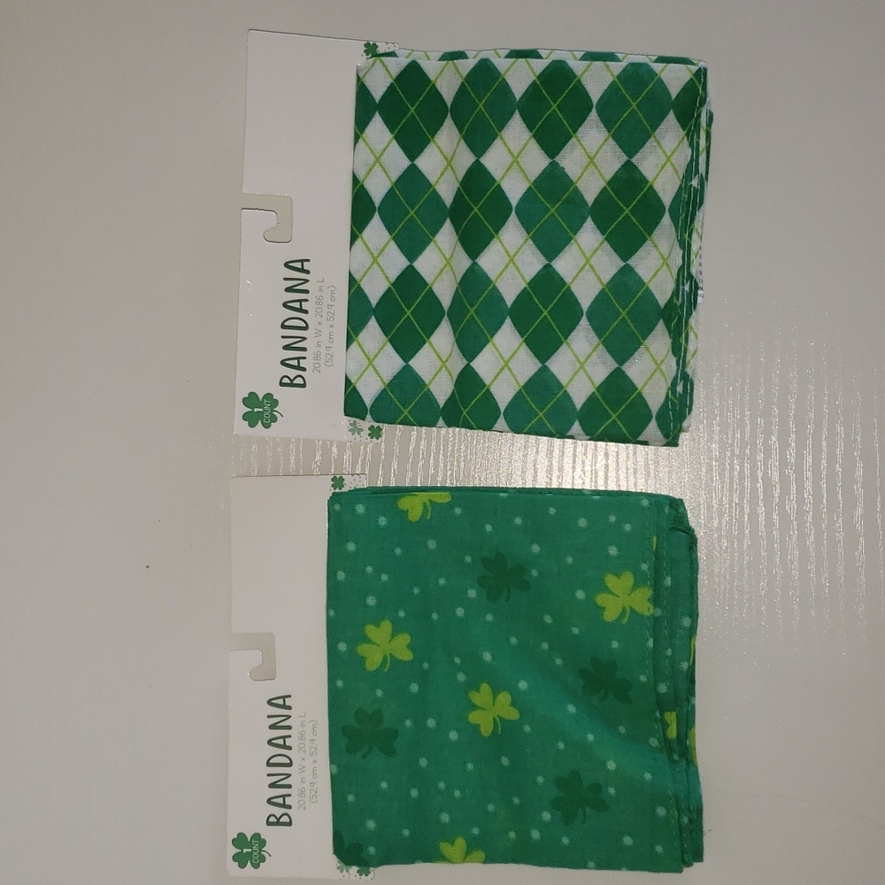 2 St Patrick's Day theme bandana 20"x20" set of two